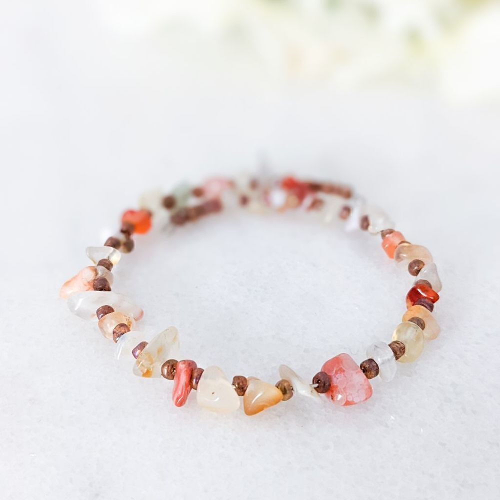 Beaded Stone Multicolored Crystal Bracelet